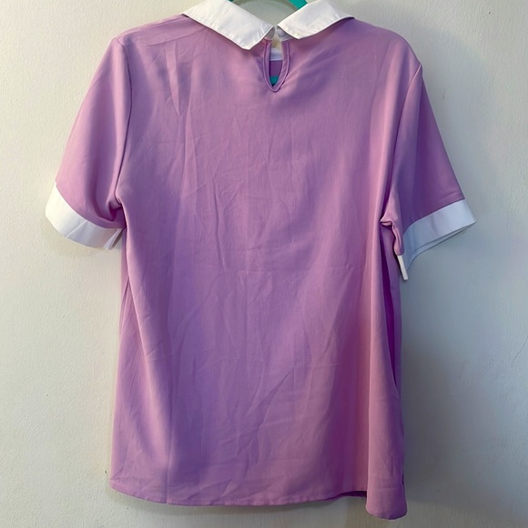 Shein Color Block Contrast Collar Blouse 💜 - Picture 2 of 2